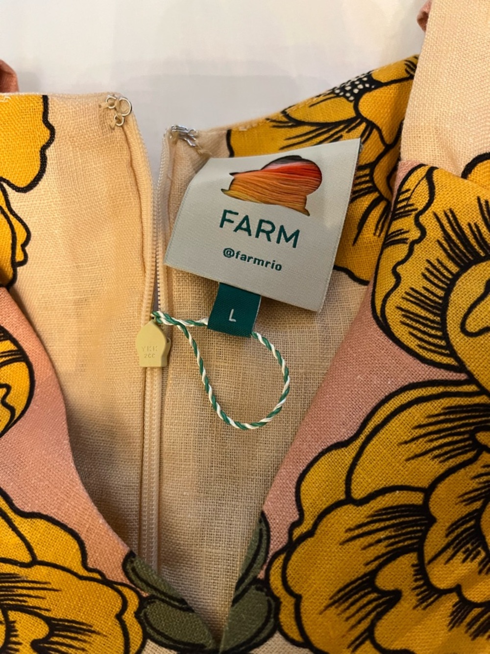 NWT FARM Rio Linen Floral Midi Dress - Picture 7 of 8